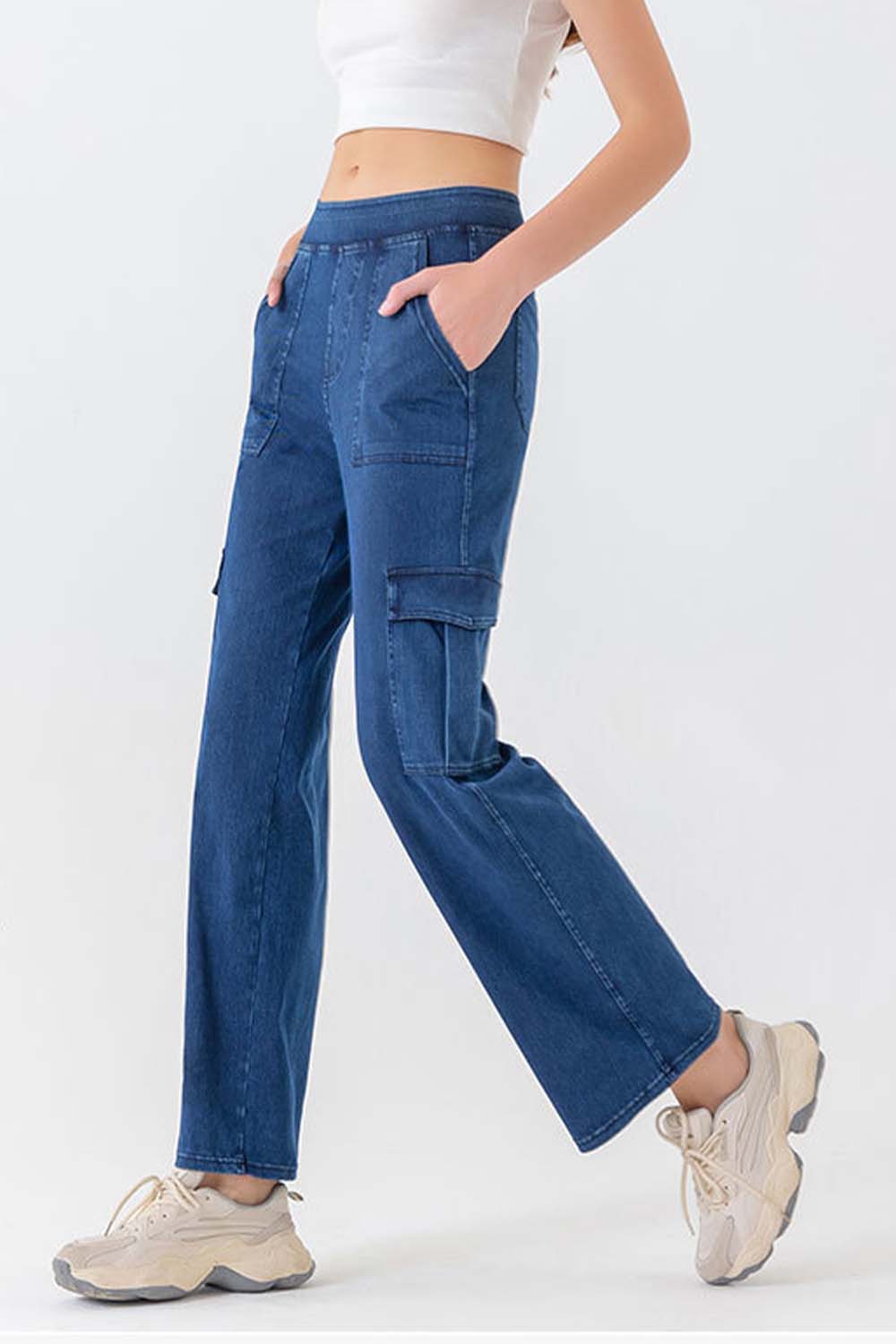 Honeybee Mumford's Buttoned Pocketed Long Jeans