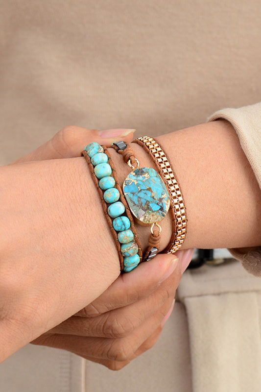 honeybee Mumford's Natural Stone Copper Bracelet