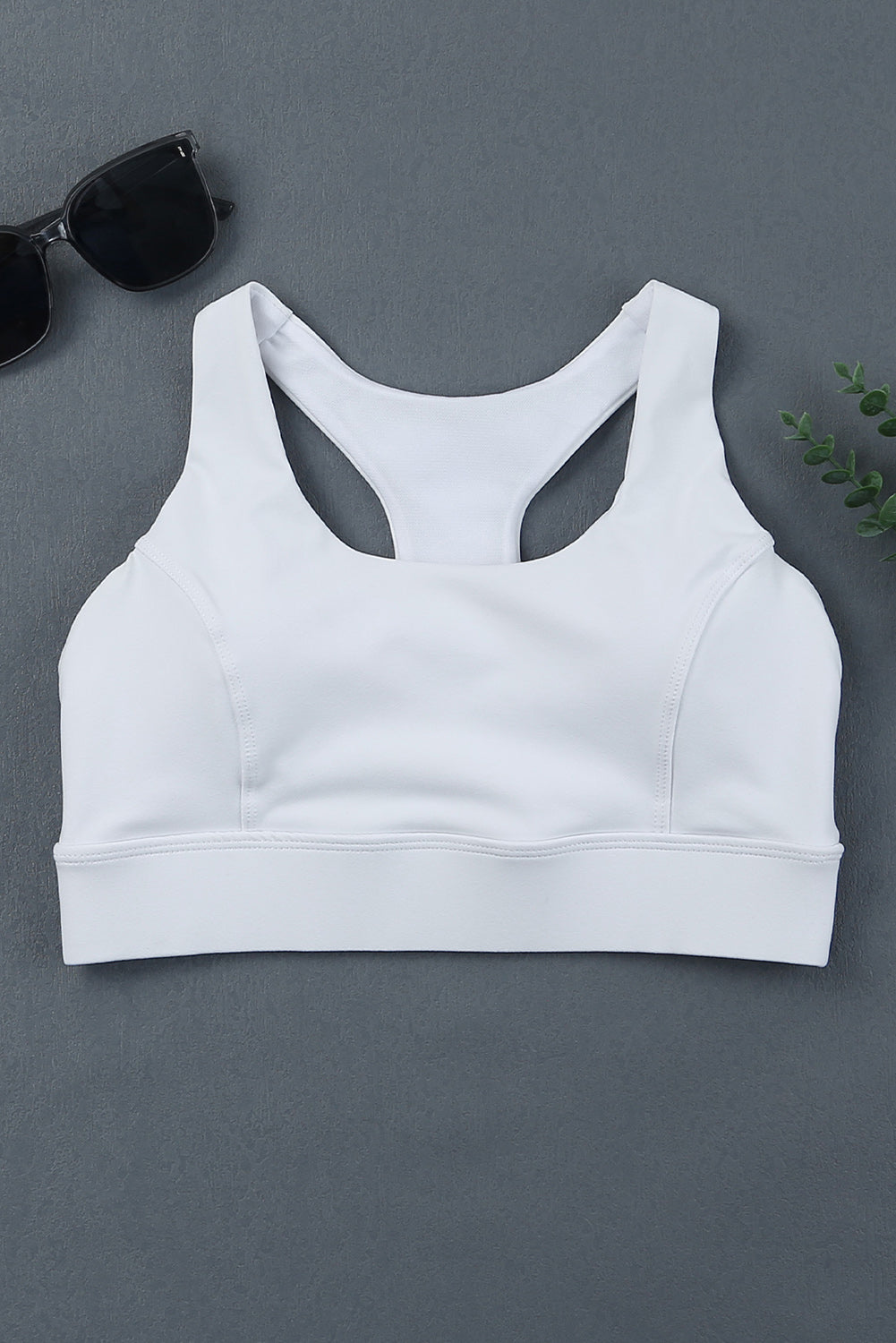 Honeybee Mumford's White Athletic Push Up Sports Bra