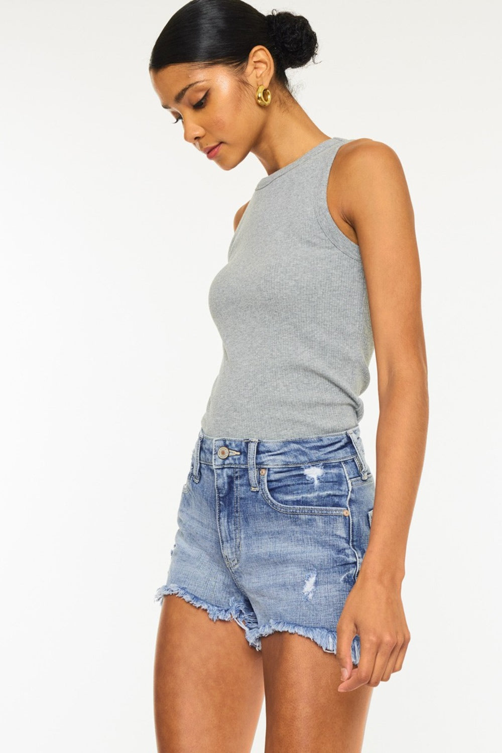 Honeybee Mumford's Distressed Raw Hem Denim Shorts