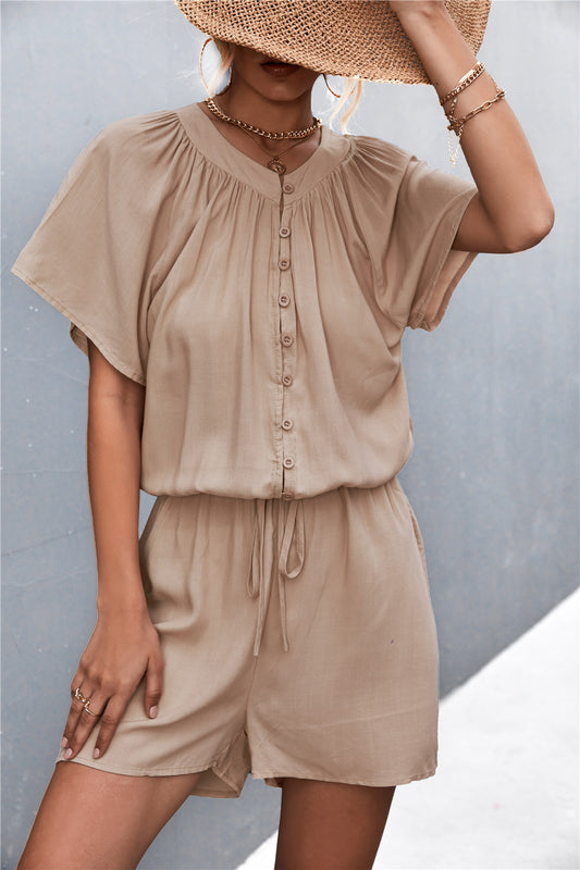 Honeybee Mumford's Buttoned Gather Detail Romper