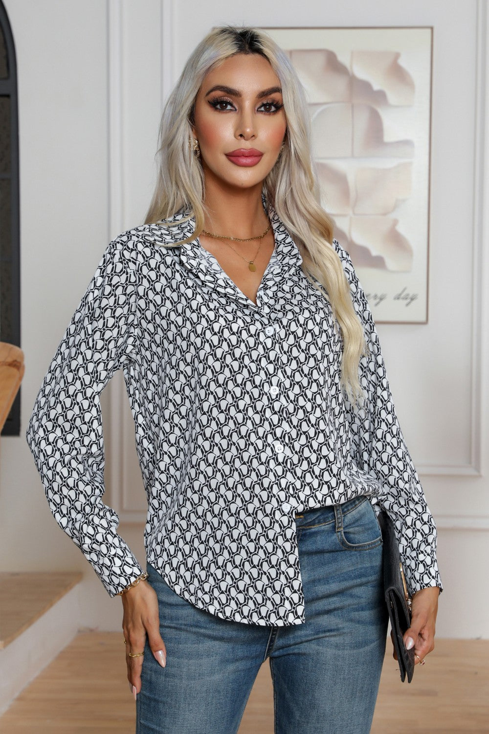 Honeybee Mumford's Printed Buttoned Long Sleeve Shirt