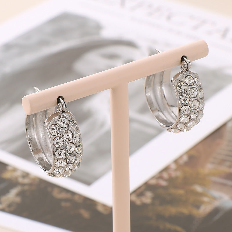 honeybee Mumford's Rhinestone Hoop Earrings