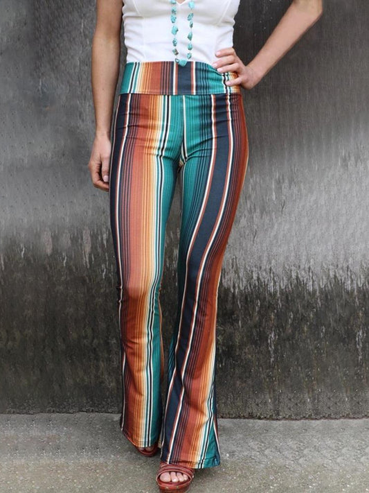 Honeybee Mumford's High Waist Striped Bootcut Pants