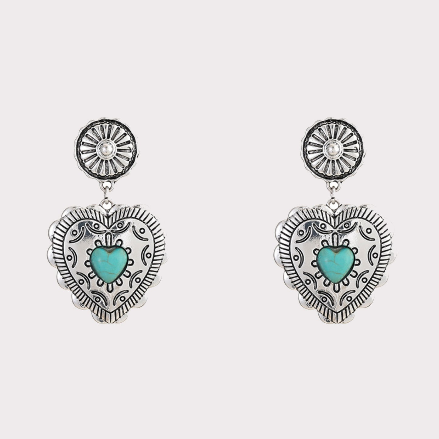 honeybee Mumford's Turquoise Heart Dangle Earrings