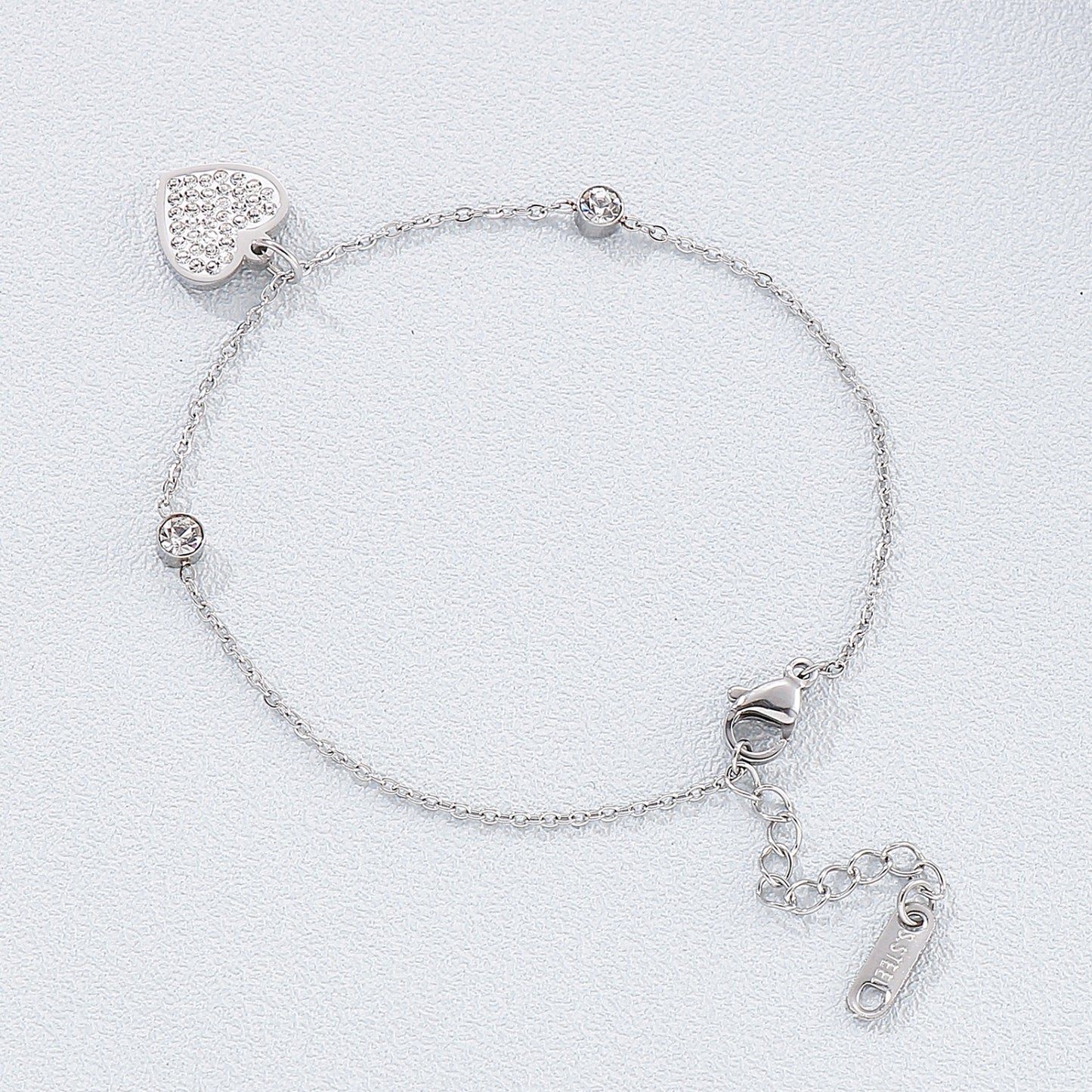 Honeybee Mumford's Inlaid Rhinestone Heart Bracelet