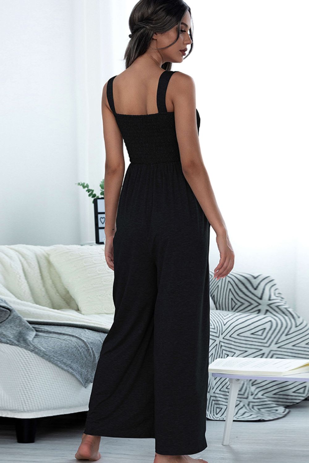 Honeybee Mumford's Square Neck Sleeveless Pocket Jumpsuit