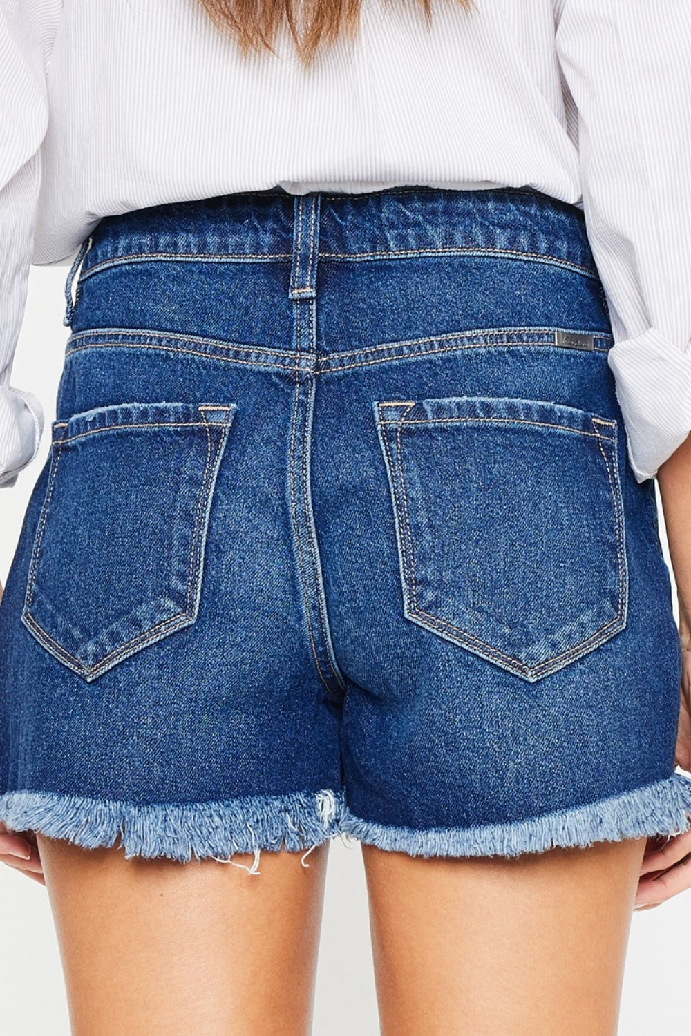 Honeybee Mumford's High Rise Frayed Hem Denim Shorts