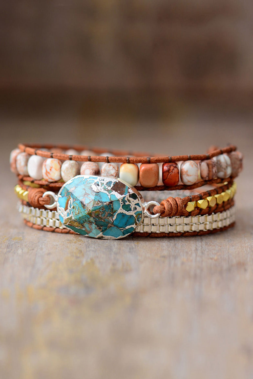 honeybee Mumford's Natural Stone Copper Bracelet