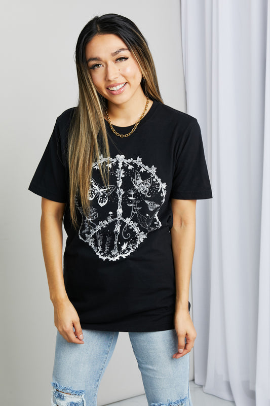 Honeybee Mumford's mineB Full Size Butterfly Graphic Tee Shirt