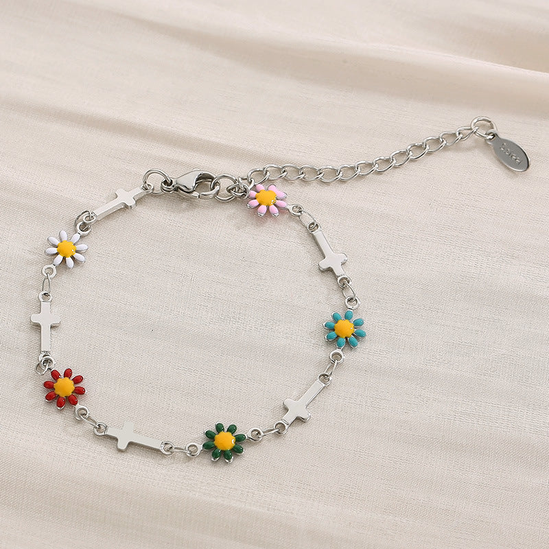 Honeybee Mumford's Flower & Cross Bracelet