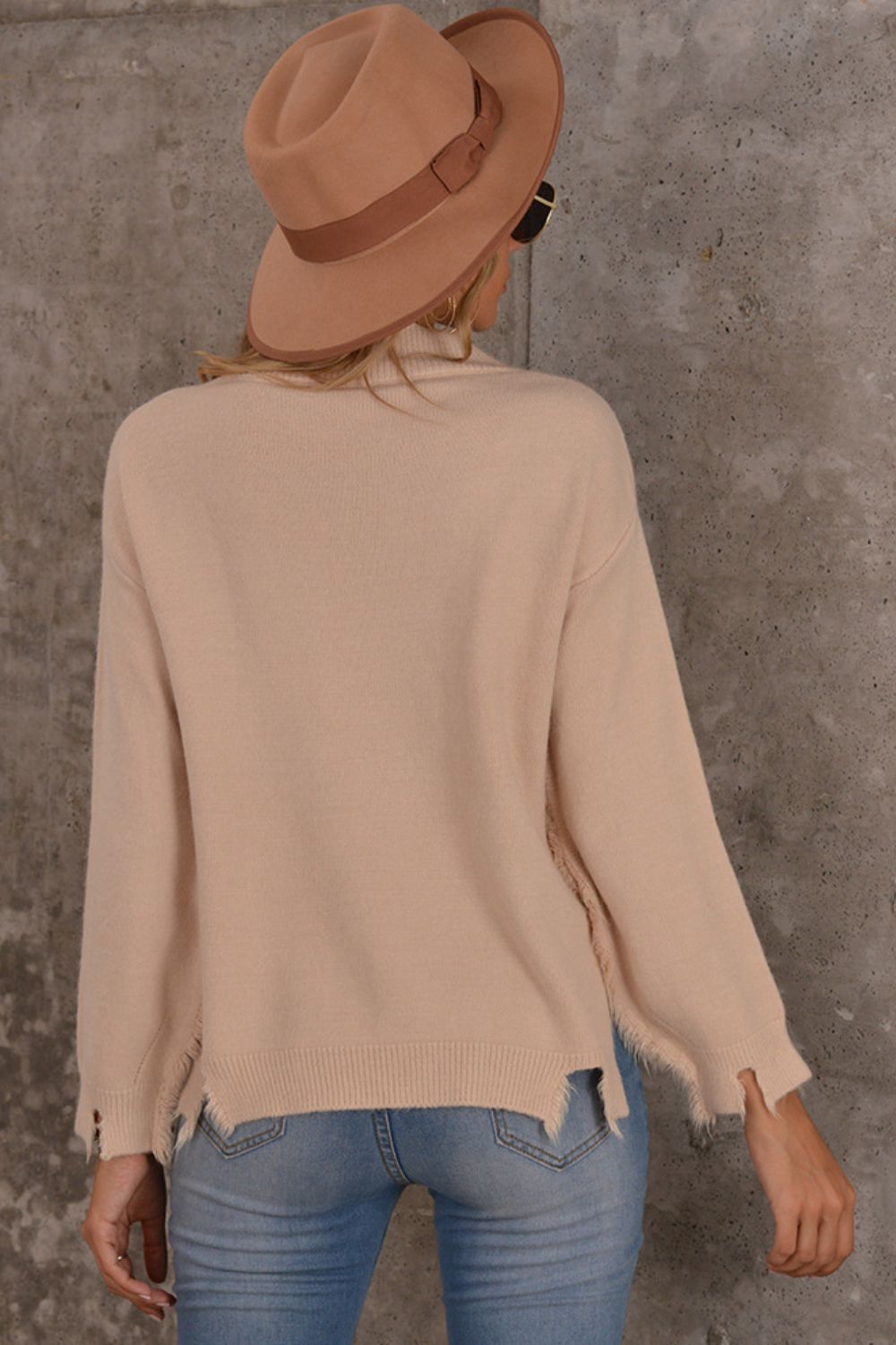 Honeybee Mumford's Frayed Trim V-Neck Sweater