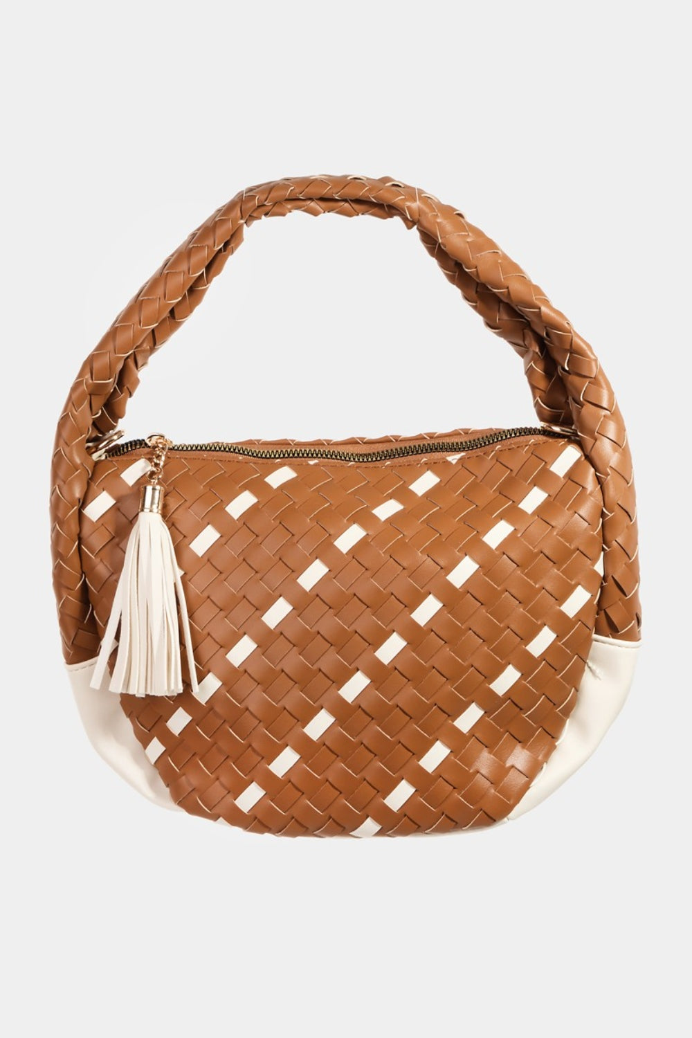 Honeybee Mumford's Tassel Detail Weave Semi Circle Bag