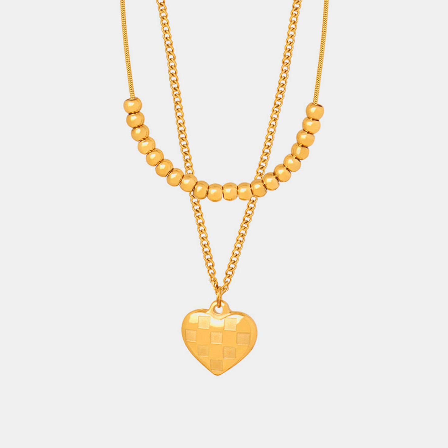 Honeybee Mumford's Heart Pendant Double-Layered Necklace