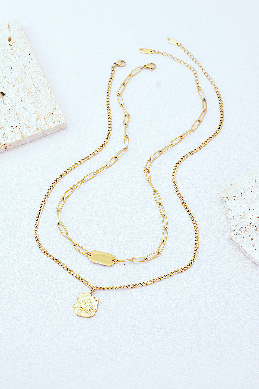 Honeybee Mumford's Gold-Plated Double-Layered Pendant Necklace