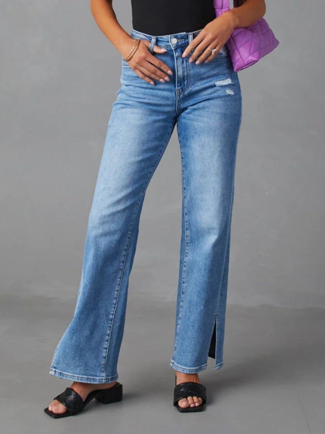 Honeybee Mumford's Slit Buttoned Jeans with Pockets