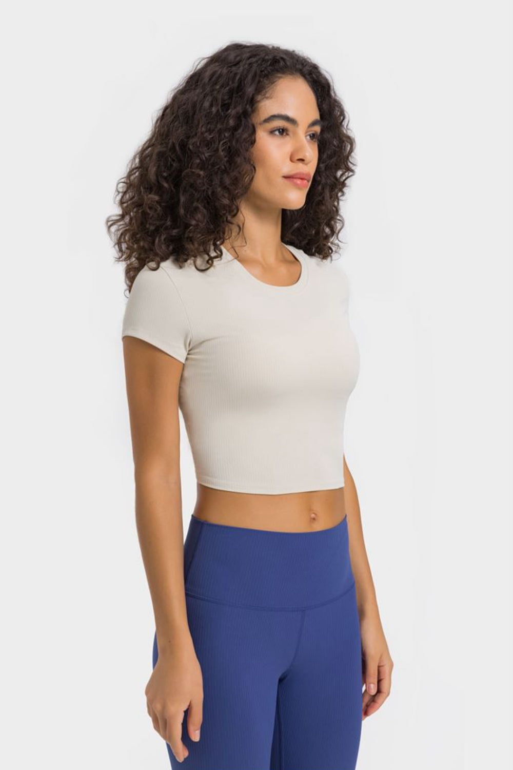 Honeybee Mumford's Round Neck Short Sleeve Cropped Sports T-Shirt