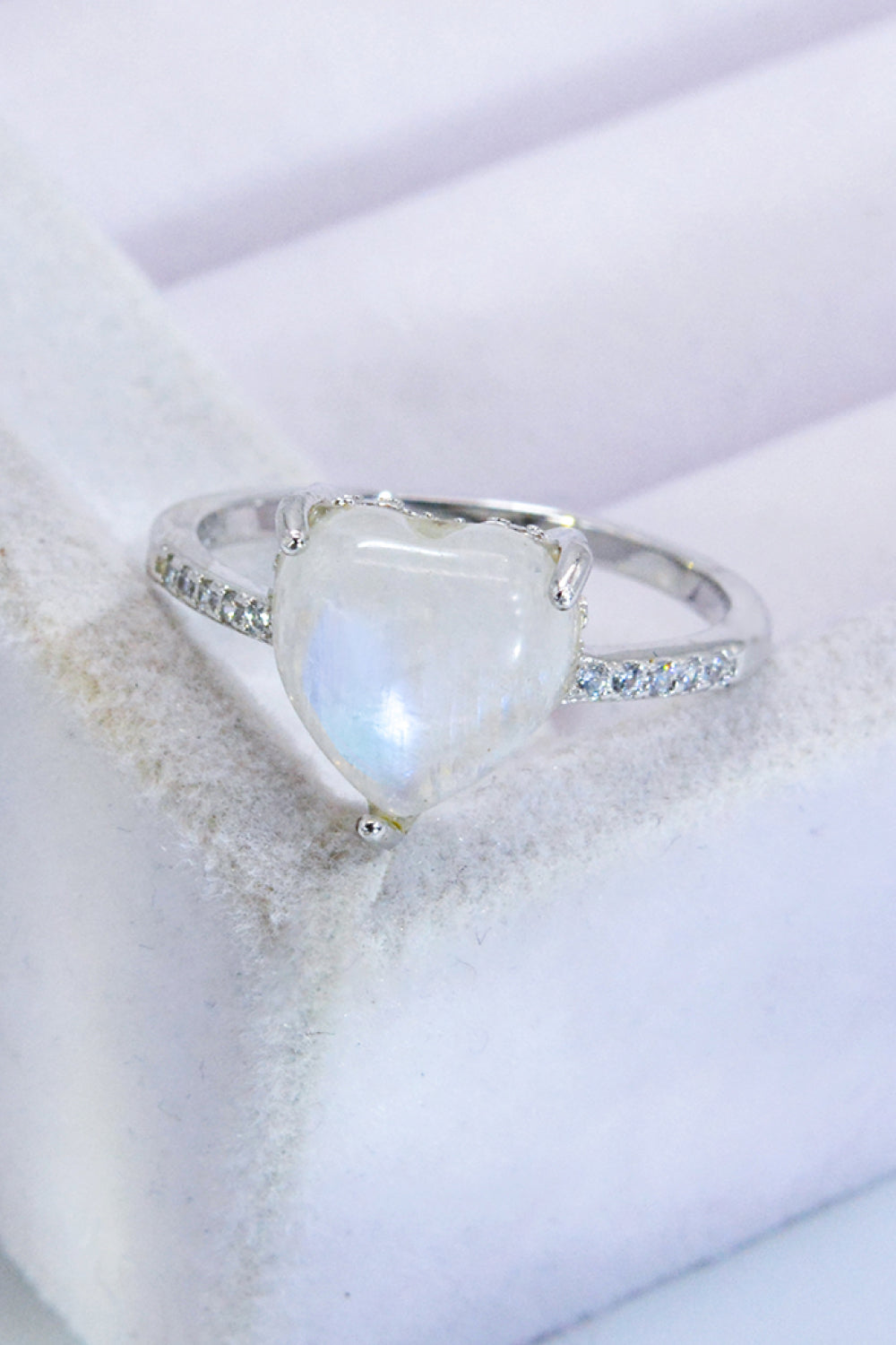 Honeybee Mumford's Heart-Shaped Natural Moonstone Ring