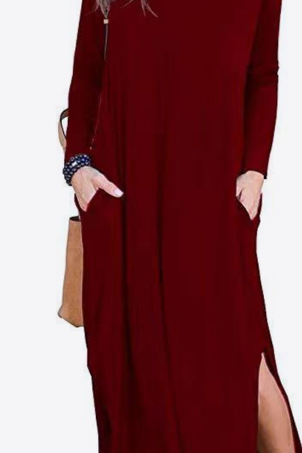 Honeybee Mumford's Split Long Sleeve V-Neck Maxi Dress