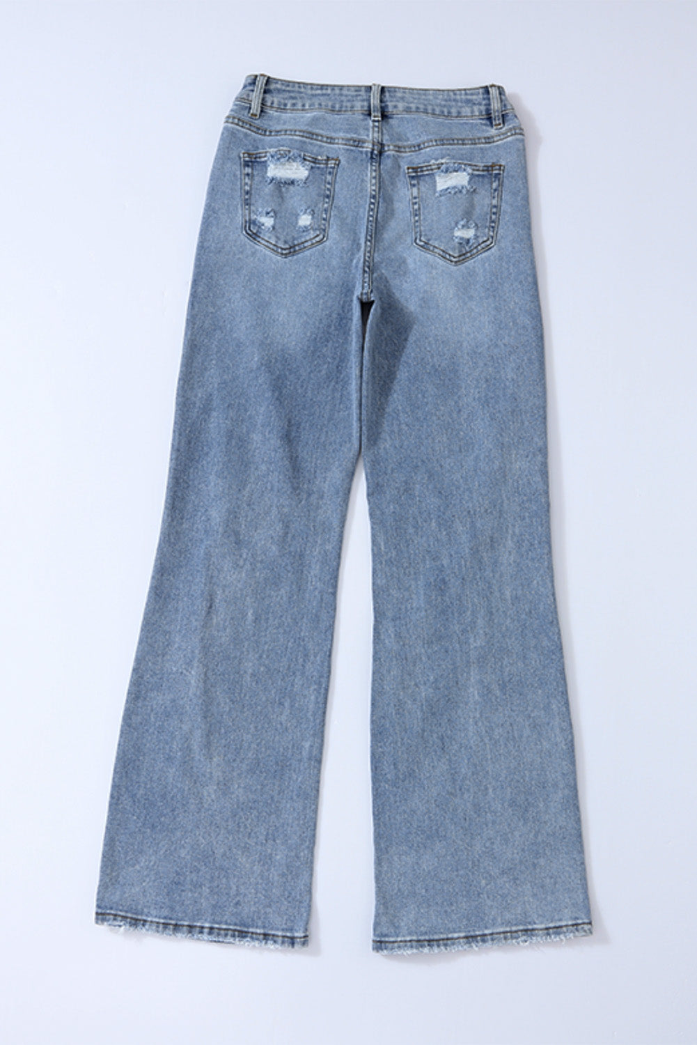 Honeybee Mumford's Sky Blue Destroyed Open Knee Wide Leg Jeans