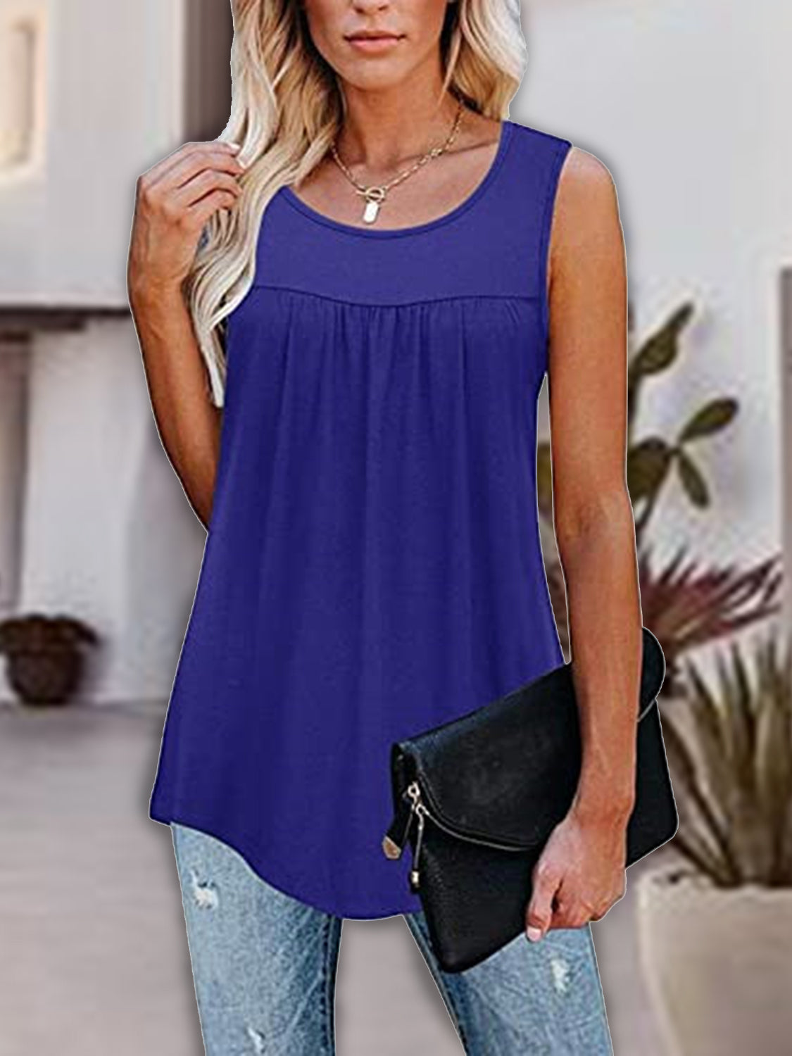 Honeybee Mumford's Round Neck Wide Strap Tank