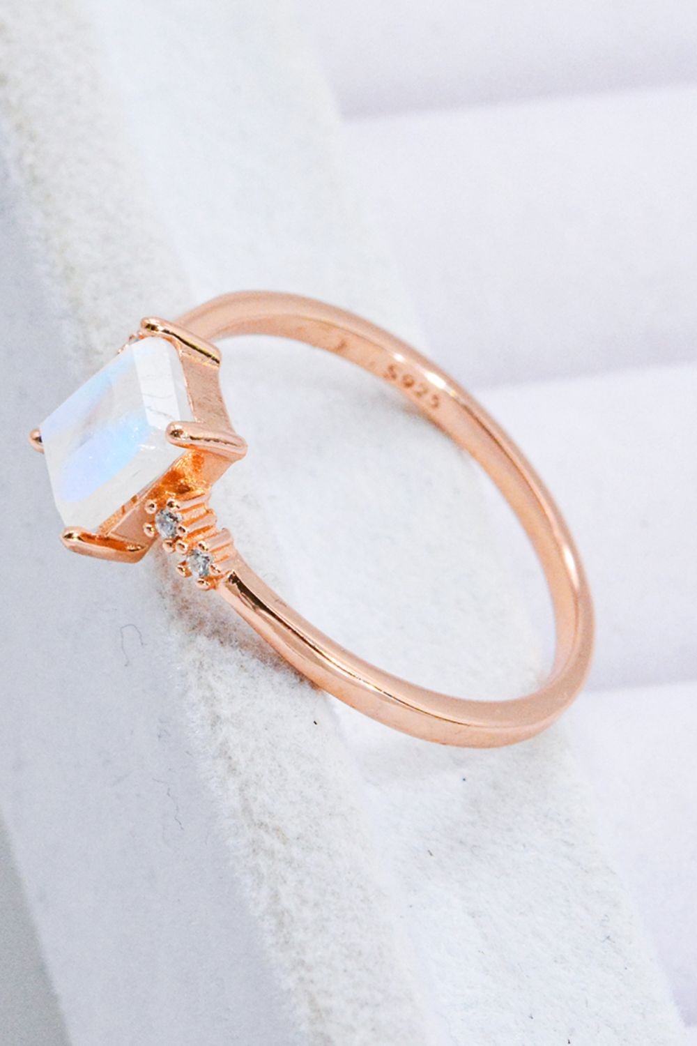 Honeybee Mumford's Rectangle Natural Moonstone Ring