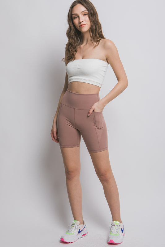 Honeybee Mumford's Love Tree High Waist Seam Detail Active Shorts