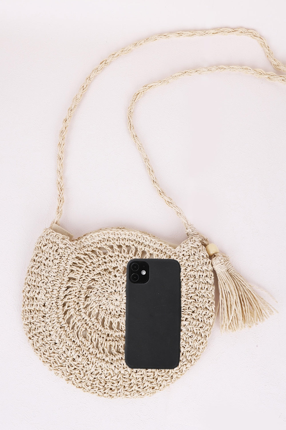 Honeybee Mumford's Tassel Straw Braided Strap Shoulder Bag