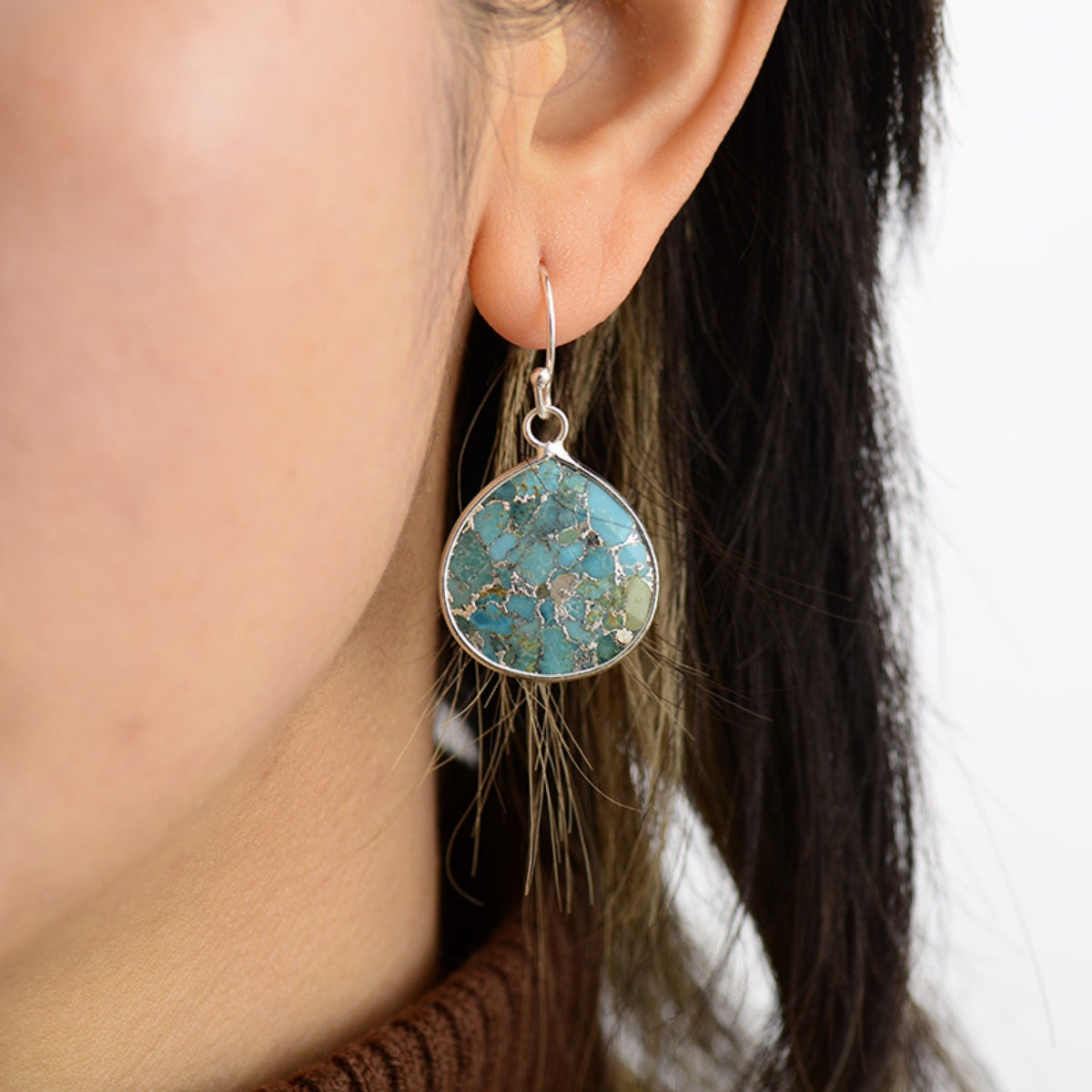 honeybee Mumford's Natural Stone Teardrop Earrings