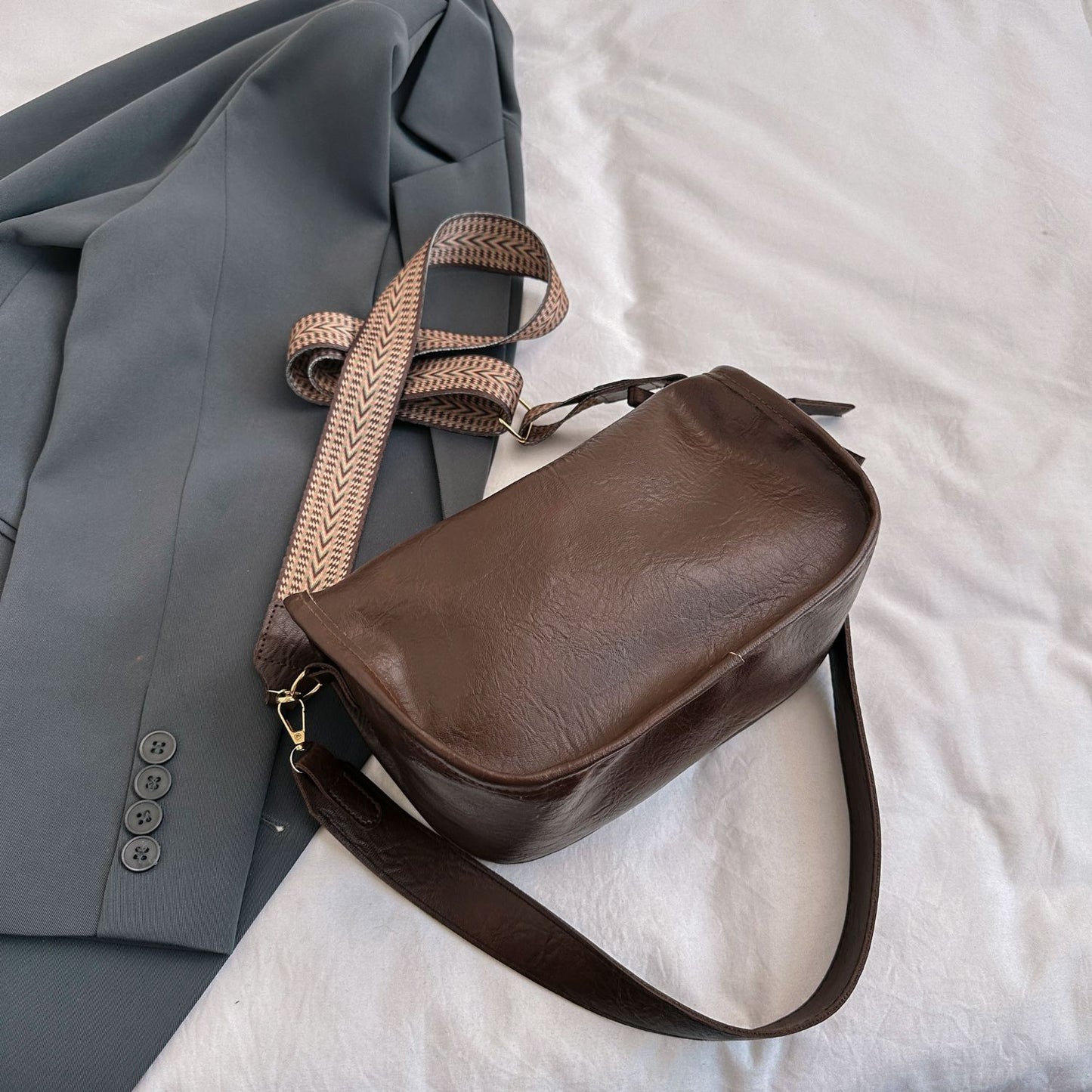 Honeybee Mumford's Leather Double Strap Shoulder Bag