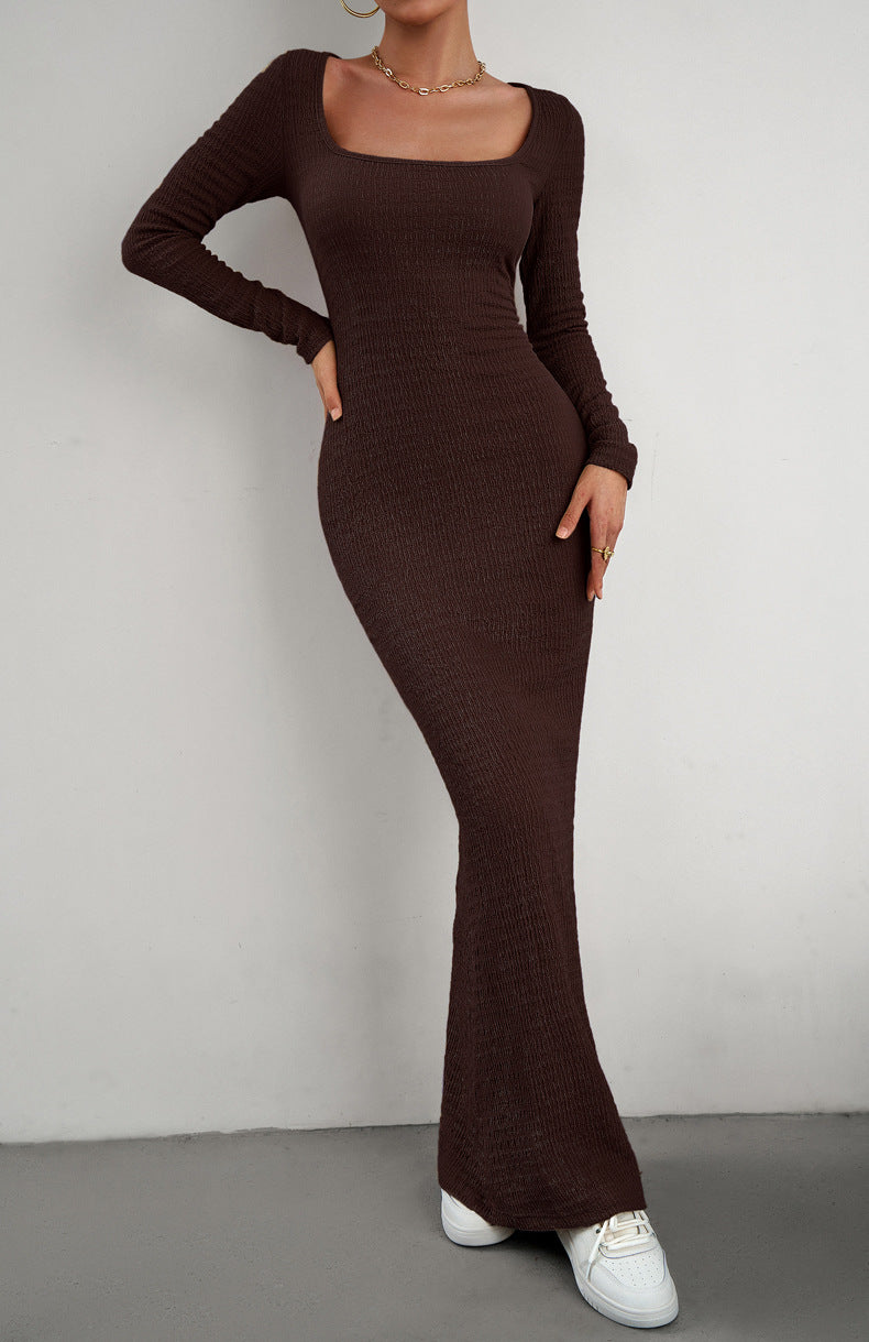 Honeybee Mumford's Long Sleeve Square Neck Maxi Bodycon Dress