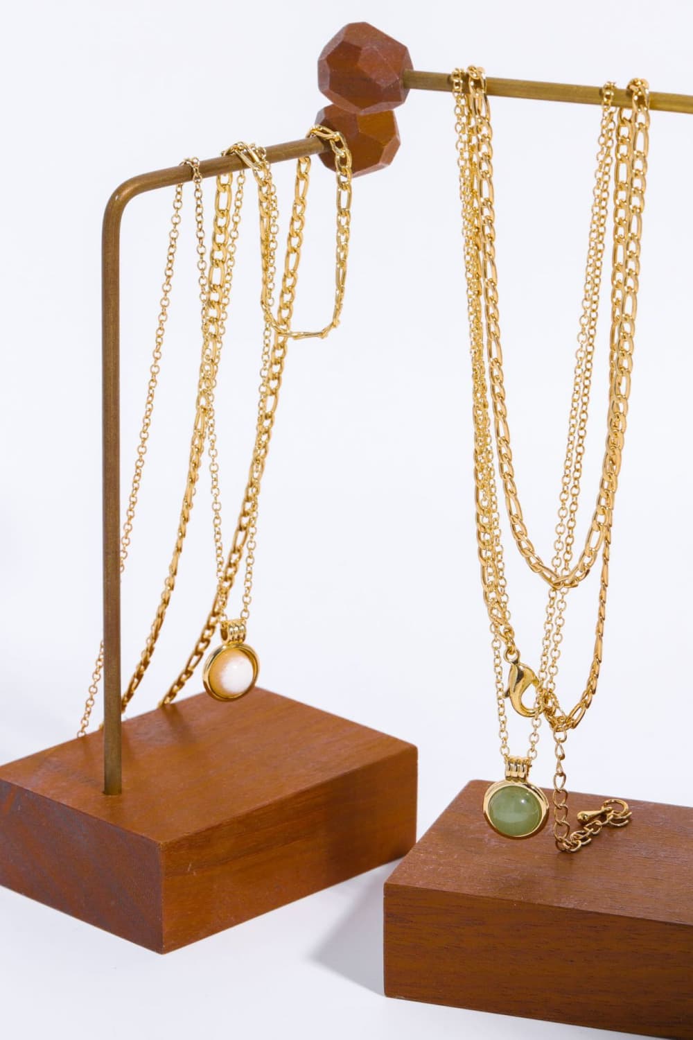 Honeybee Mumford's 14K Gold-Plated Round Shape Aventurine Pendant Necklace