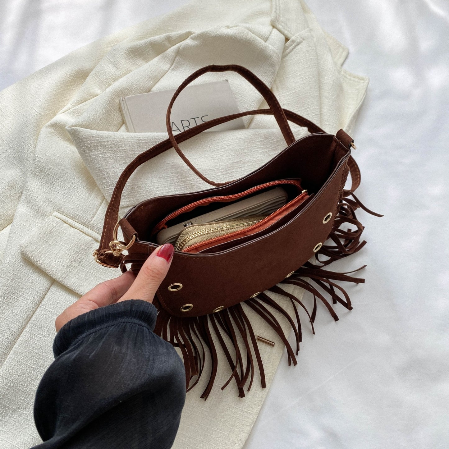 Honeybee Mumford's Fringe Detail Crossbody Bag