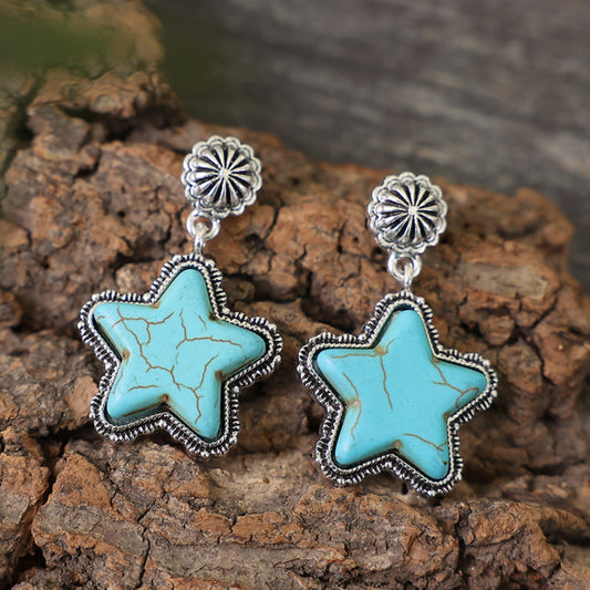 honeybee Mumford's Turquoise Alloy Star Earrings