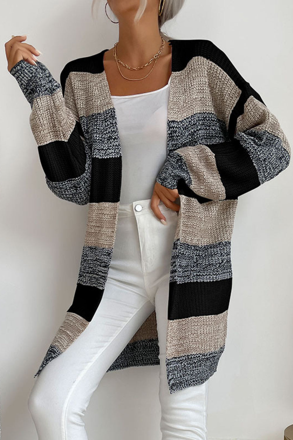 Honeybee Mumford's Striped Long Sleeve Duster Cardigan