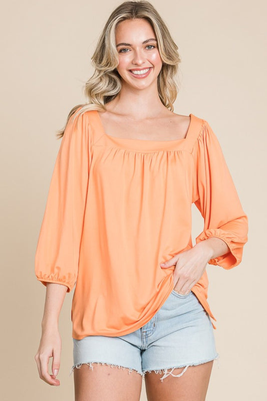 Honeybee Mumford's Culture Code Square Neck Puff Sleeve Top