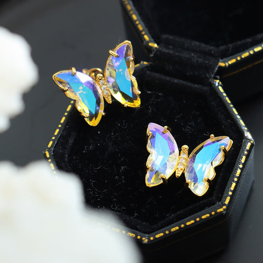 honeybee Mumford's Gold-Plated Butterfly Stud Earrings