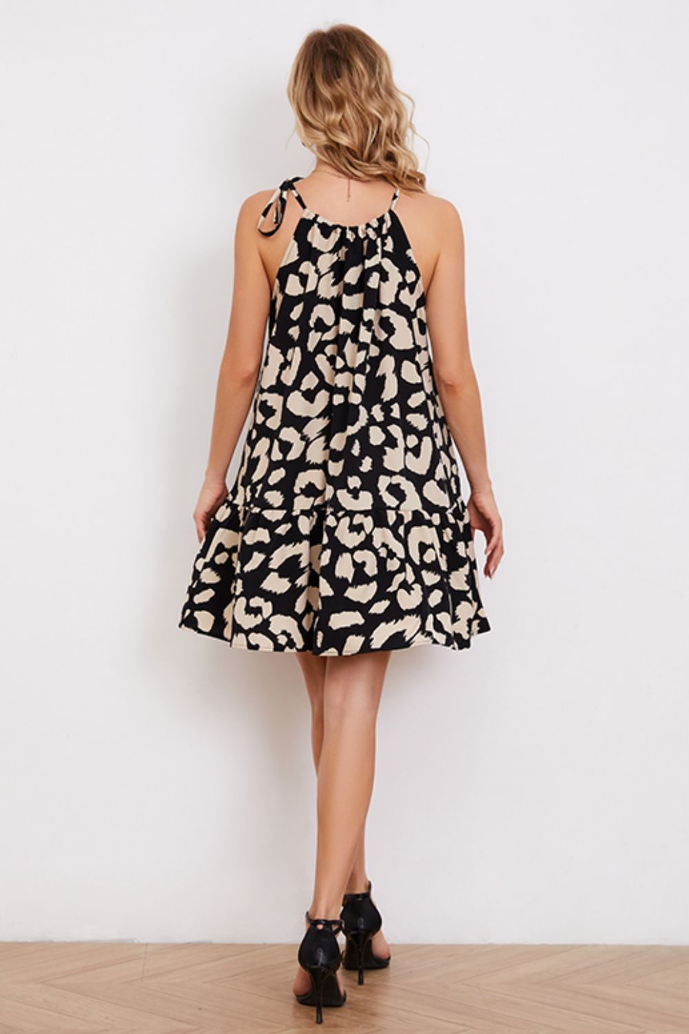 Honeybee Mumford's Leopard Ruffle Hem Sleeveless Dress