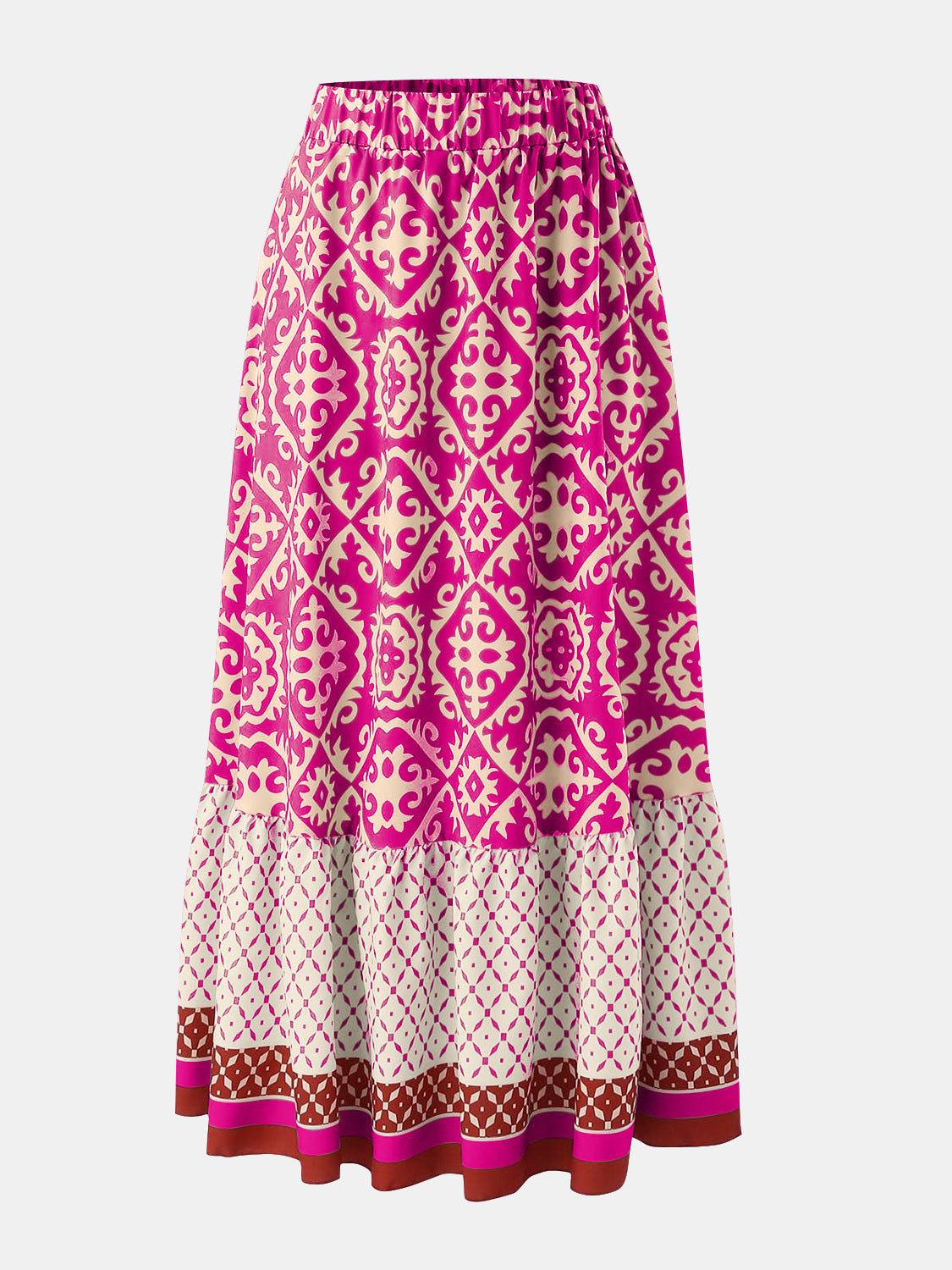 Honeybee Mumford's Geometric Elastic Waist Maxi Skirt