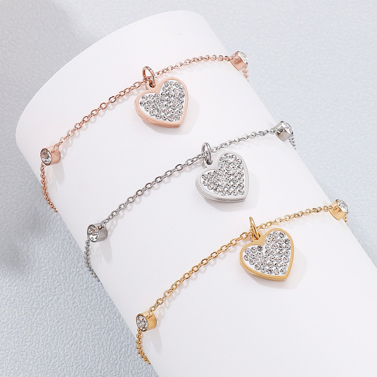 Honeybee Mumford's Inlaid Rhinestone Heart Bracelet