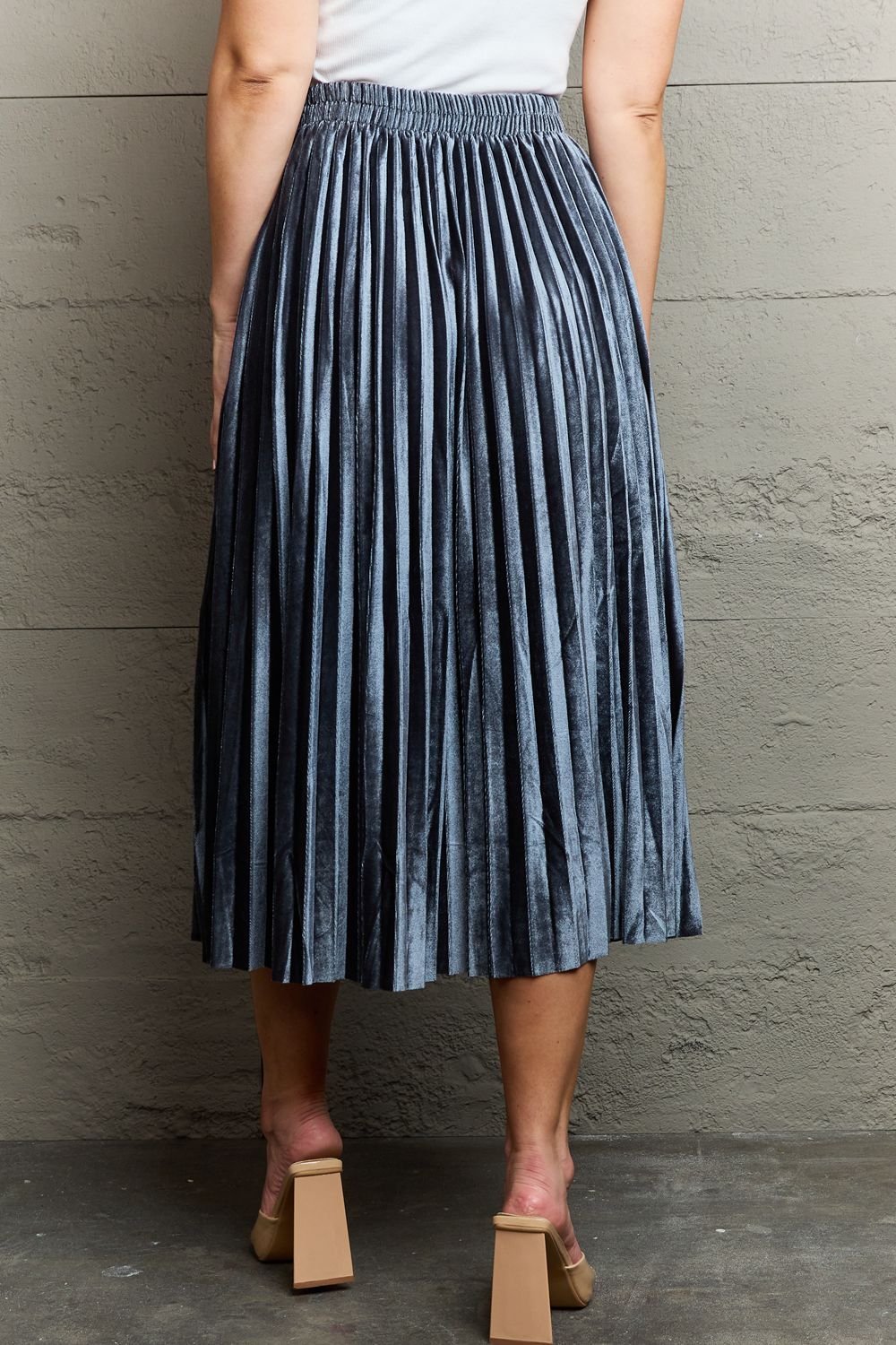 Honeybee Mumford's Accordion Pleated Flowy Midi Skirt