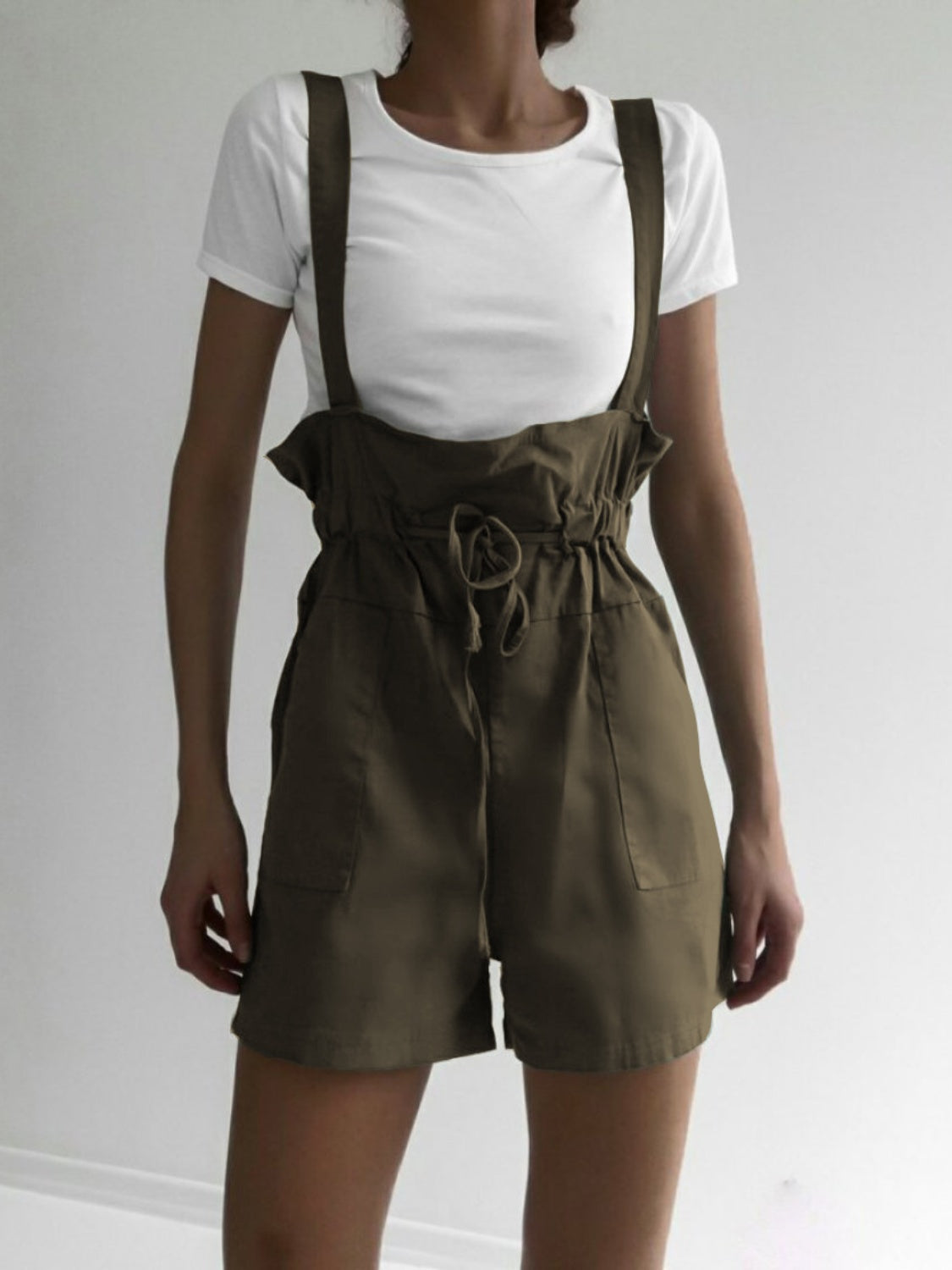 Honeybee Mumford's Drawstring Wide Strap Overalls with Pockets