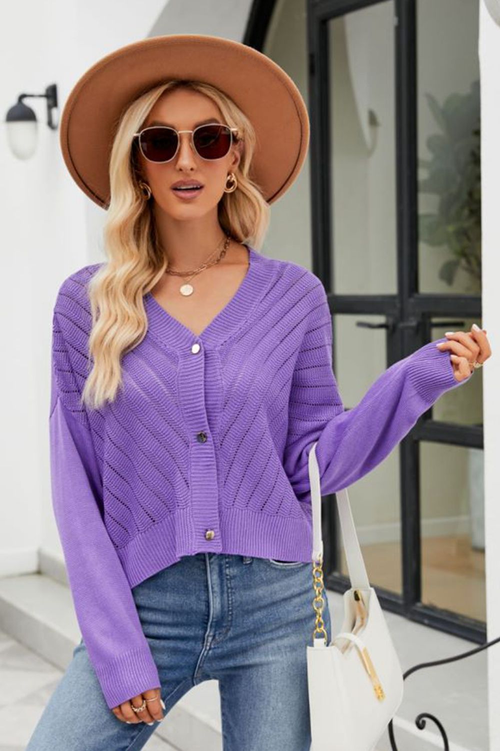 Honeybee Mumford's V-Neck Button Down Cardigan