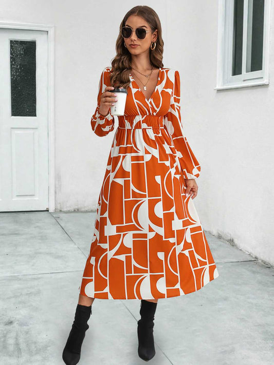 Honeybee Mumford's Surplice Neck Long Sleeve Midi Dress