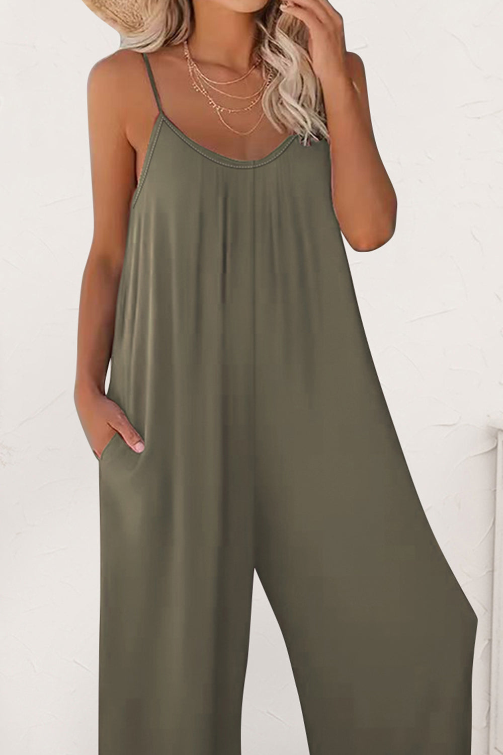 Honeybee Mumford's Scoop Neck Spaghetti Strap Jumpsuit