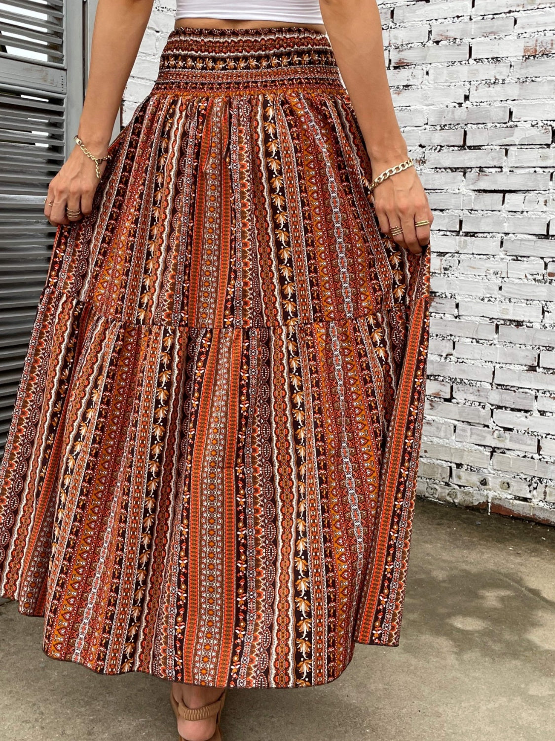 Honeybee Mumford's Printed Elastic Waist Maxi Skirt