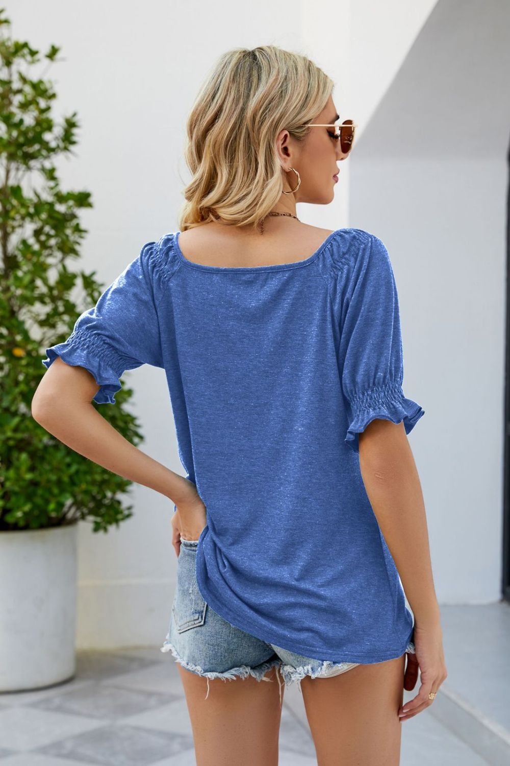 Honeybee Mumford's Short Flounce Sleeve Top