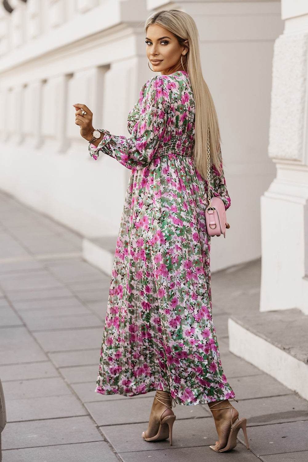 Honeybee Mumford's Floral Deep V Maxi Dress