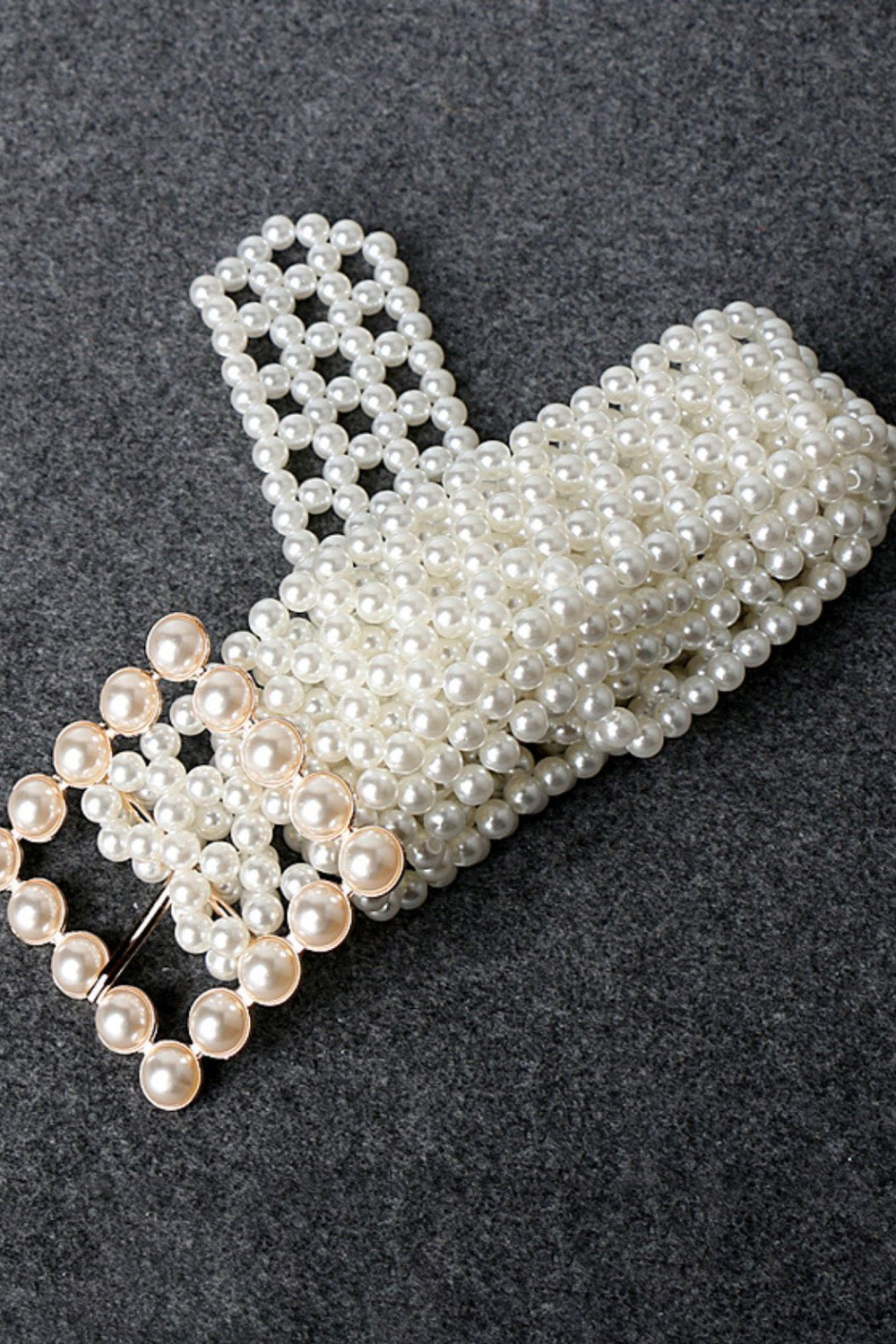 Honeybee Mumford's white Buckle Pearl Belt