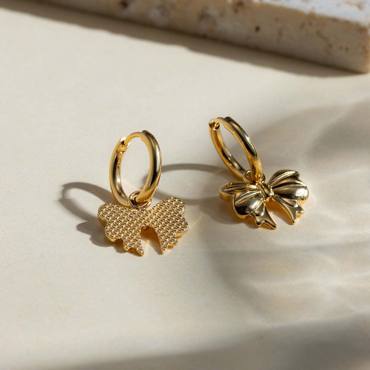 honeybee Mumford's Gold-Plated Bow Earrings